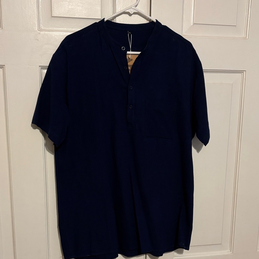 Etage Dark Blue Casual Button Down Shirt
